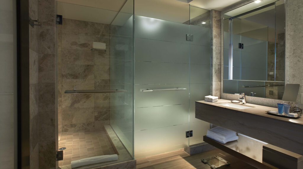 Revel Hotel & Casino Clear Glass Nuance Custom Velour Stripes Interior
