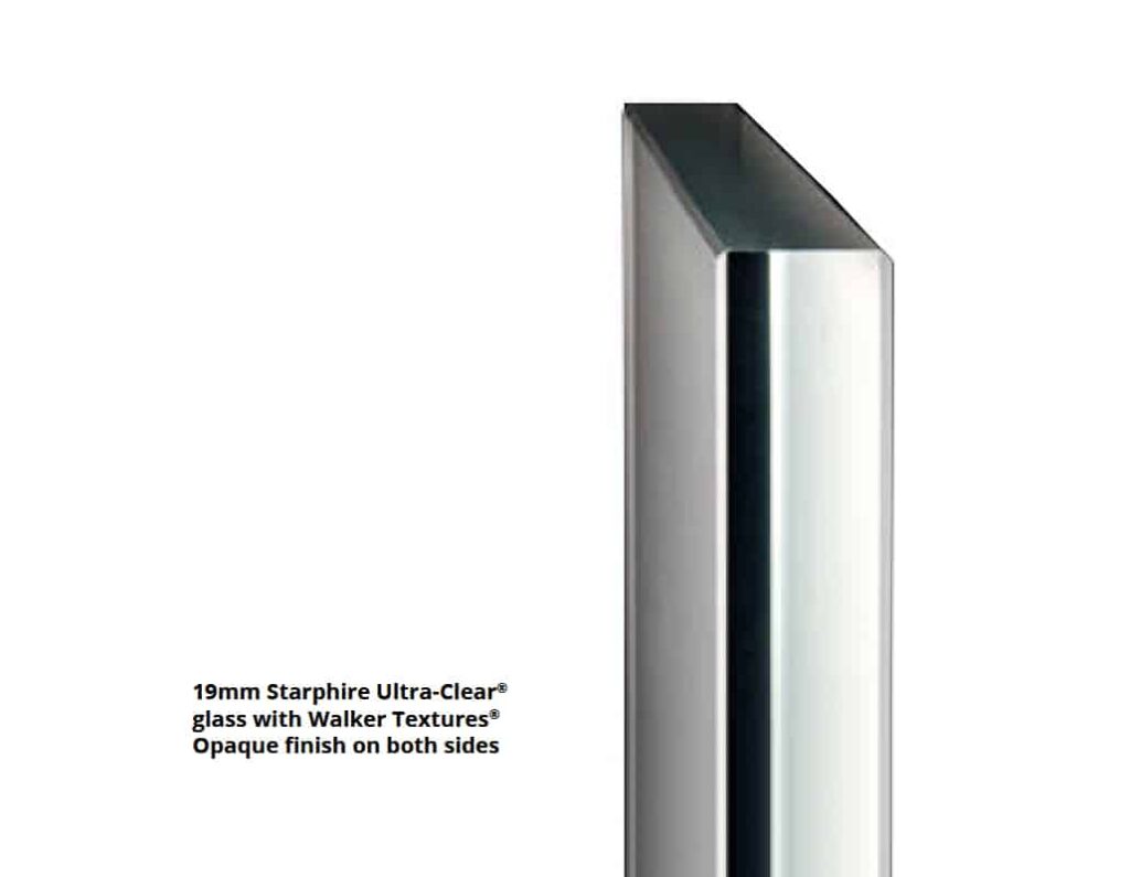 Vitro Starphire with Walker Textures Opaque finish on both sides